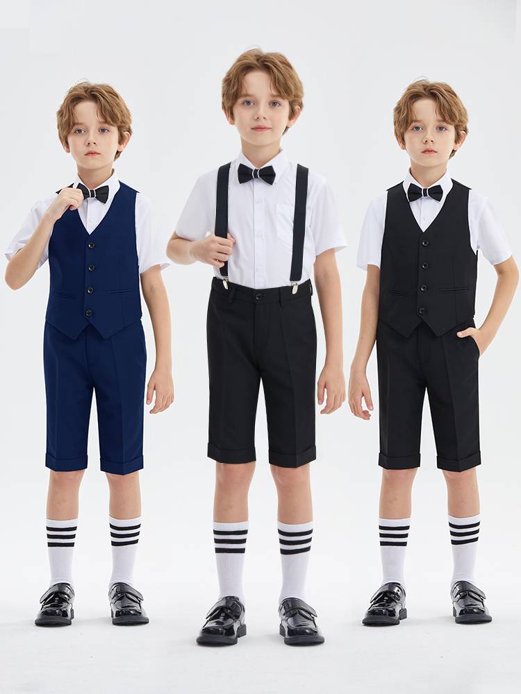Children's dress boys flower girl performed performance service boy little host piano suit suit British suit summer