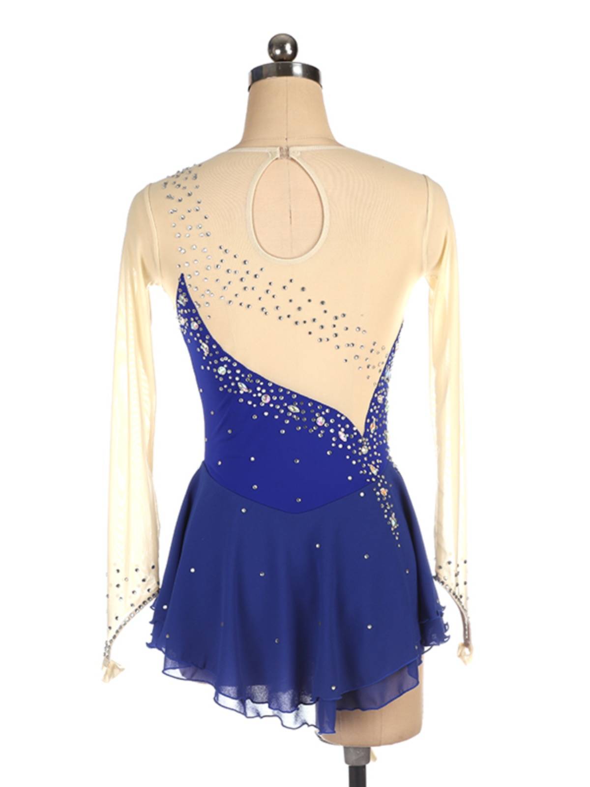 Funo Laboh Skating Server Performance Server Skating suit custom children adult girl competition skirt long sleeve blue color