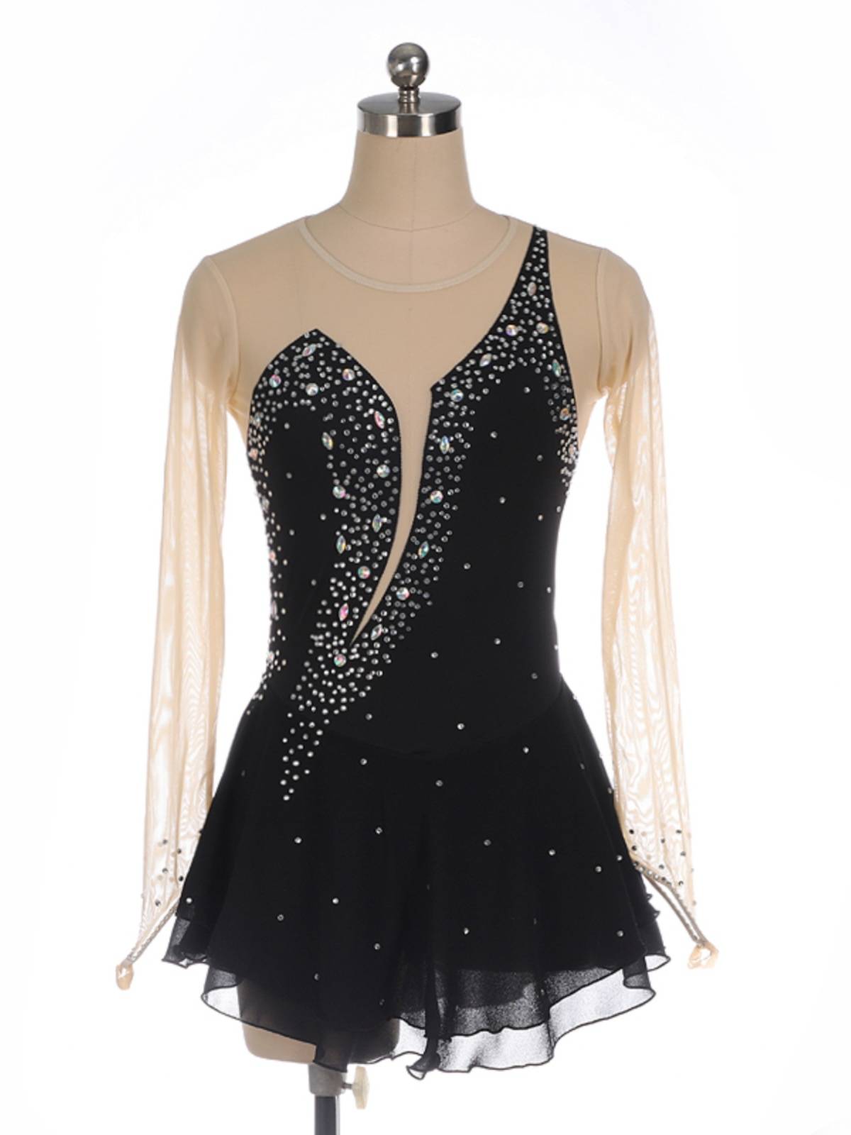Funo Laboh Skating Server Performance Server Skating suit custom children adult girl competition skirt long sleeve blue color