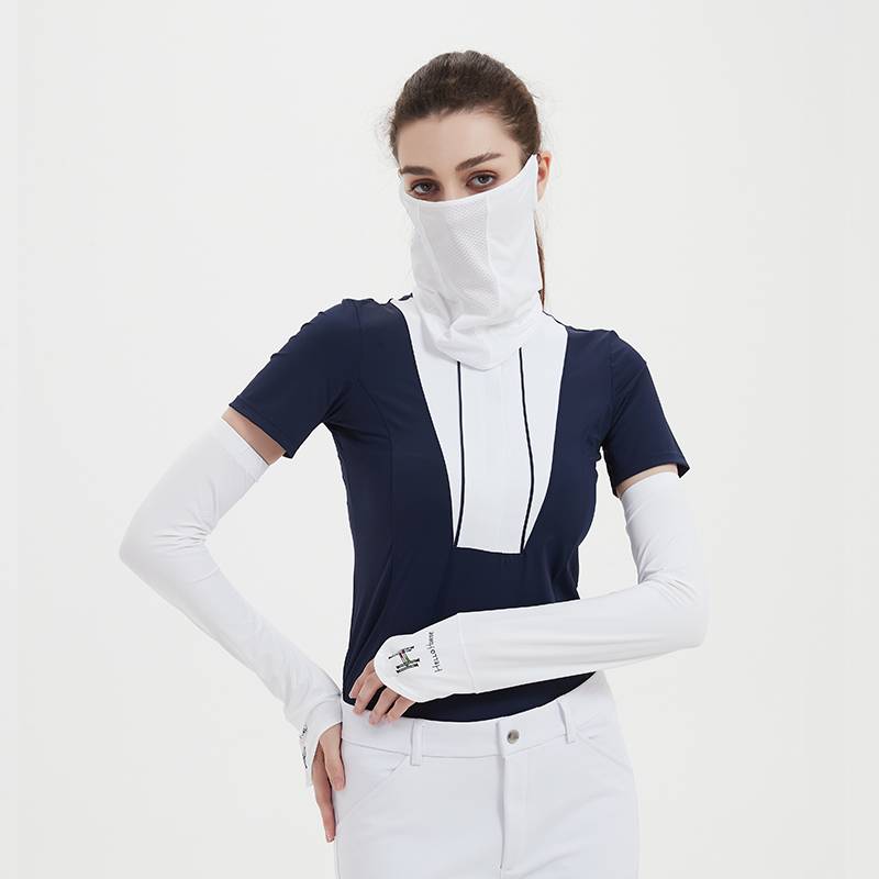 Spring and summer equestrian clothing, breathable, hygroscopy, sweat -cuff katsux sunscreen mask equipment riding equipment
