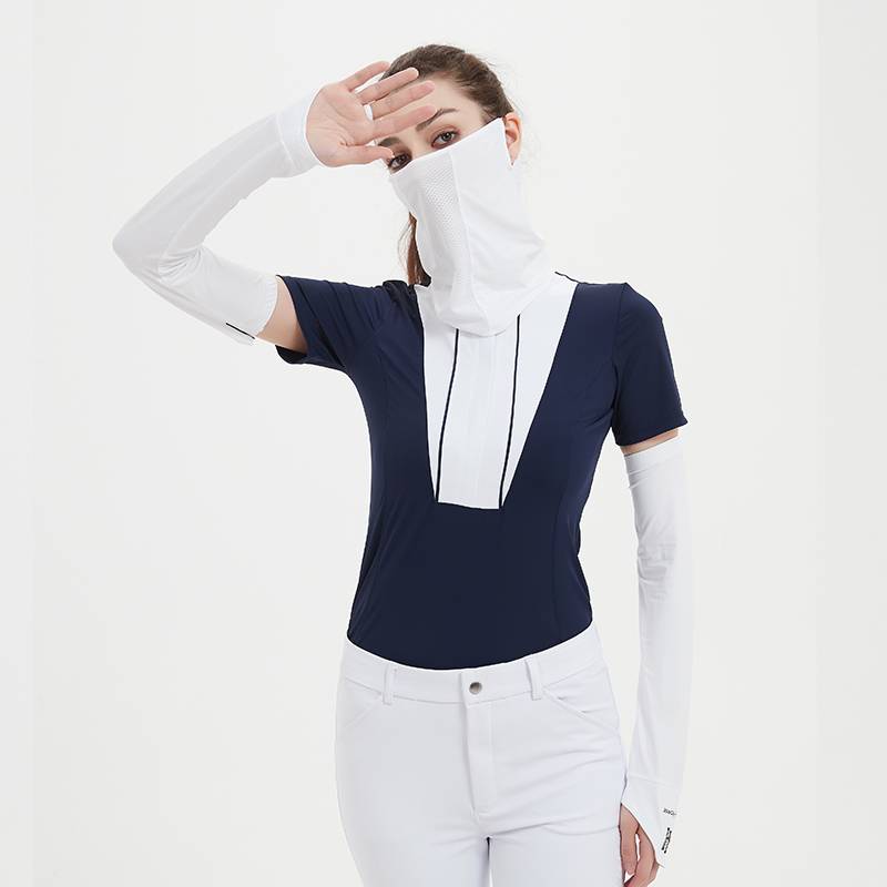Spring and summer equestrian clothing, breathable, hygroscopy, sweat -cuff katsux sunscreen mask equipment riding equipment