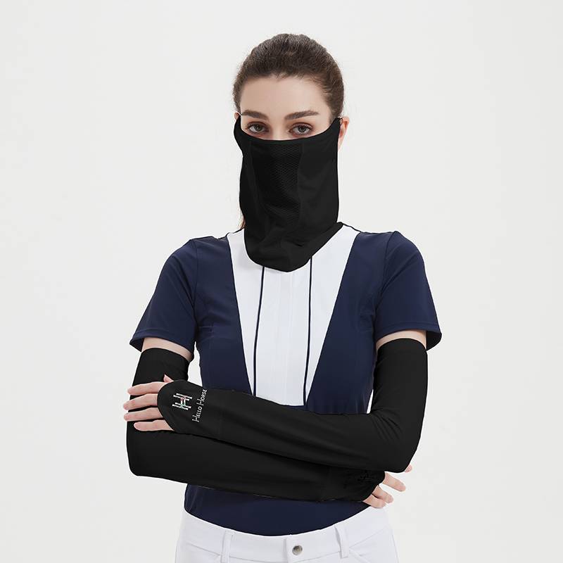 Spring and summer equestrian clothing, breathable, hygroscopy, sweat -cuff katsux sunscreen mask equipment riding equipment