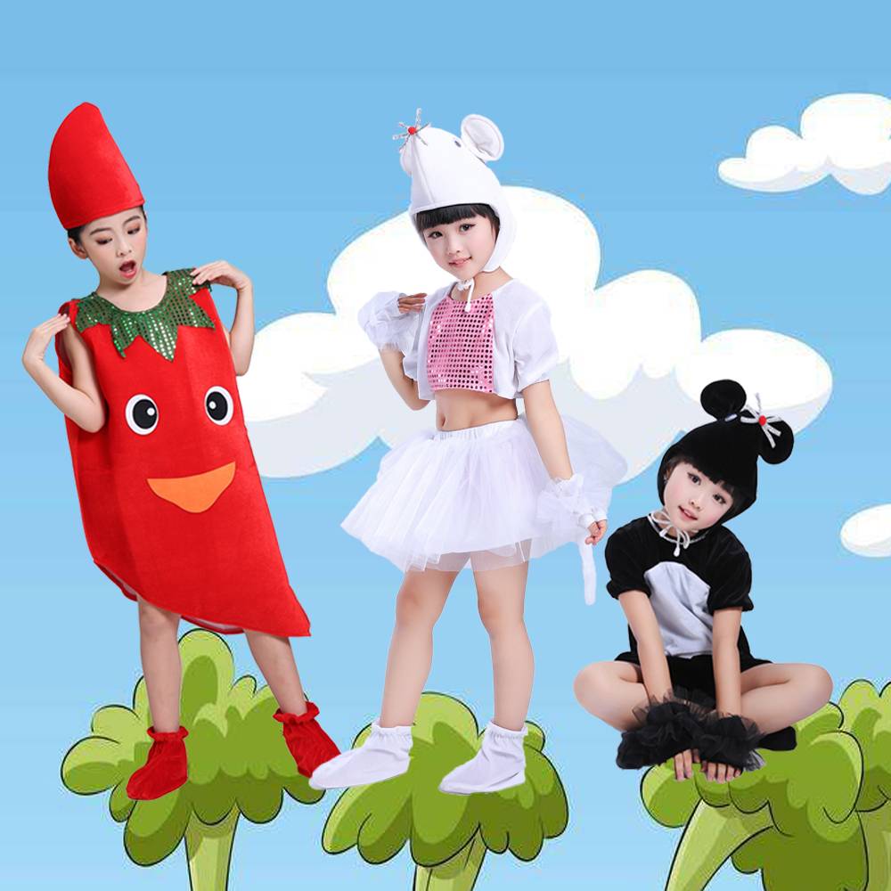 New neutral children's performance clothing fruit and vegetable kindergarten little mice eat chili performance clothing