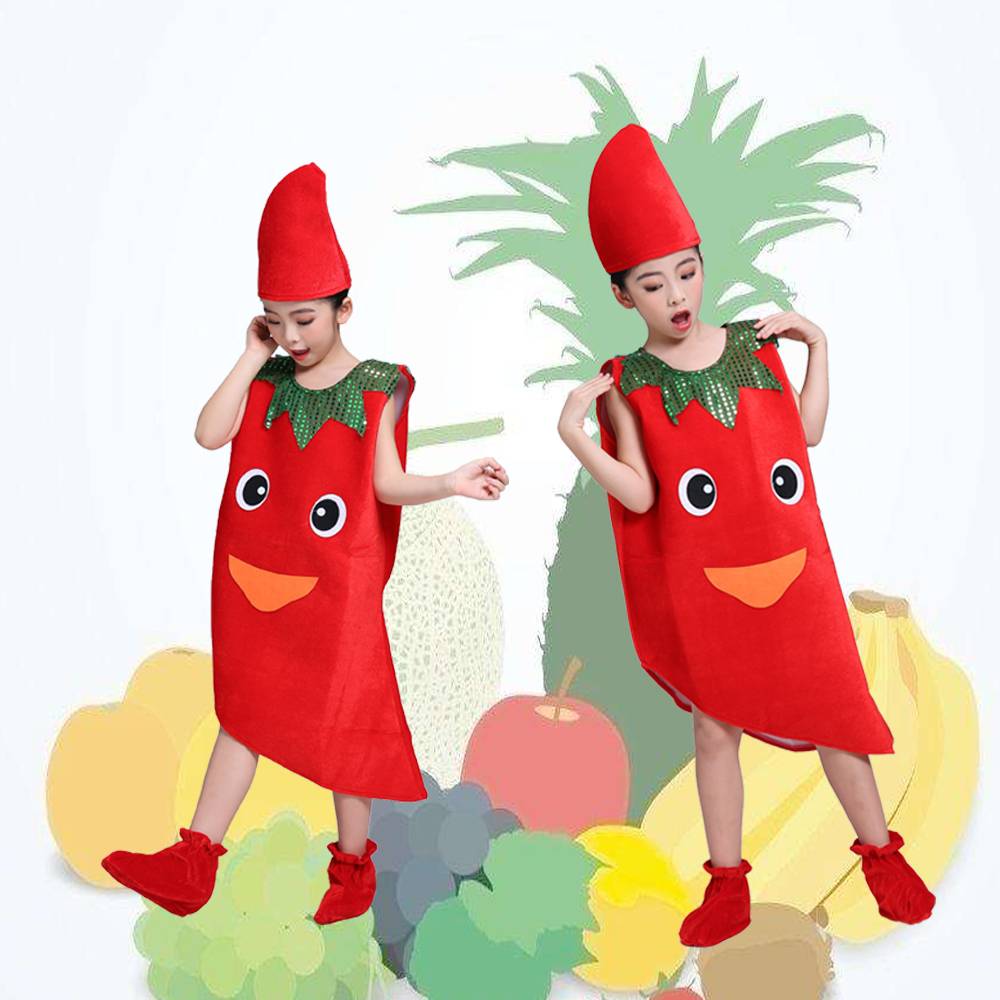 New neutral children's performance clothing fruit and vegetable kindergarten little mice eat chili performance clothing