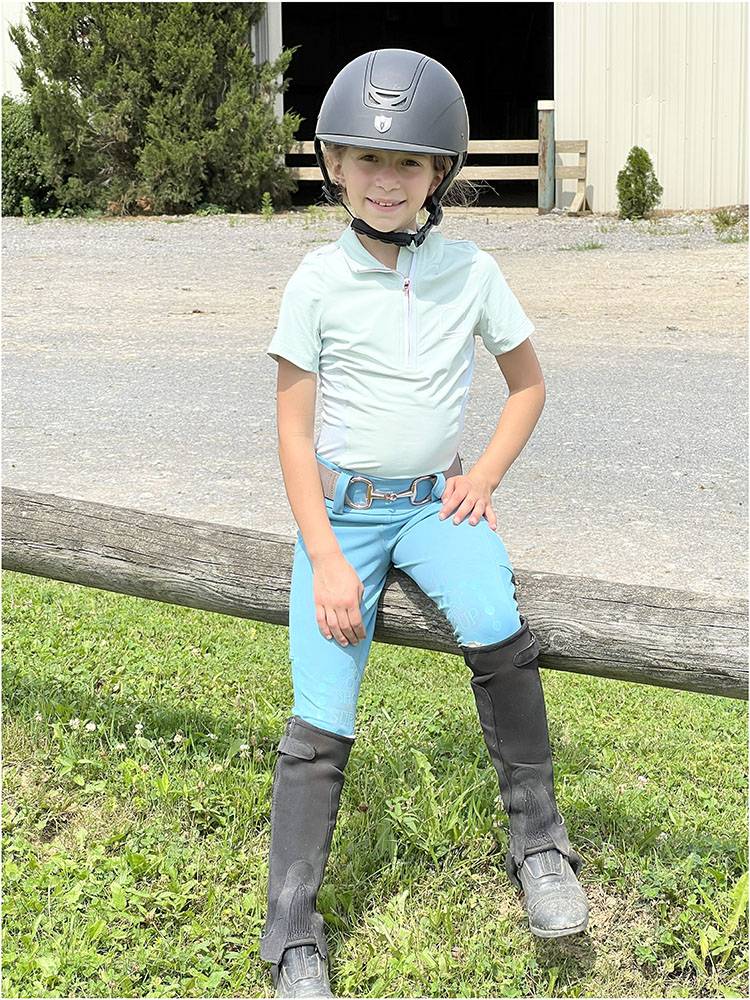Girl Equestrian Pants Knight Equipped with large -size side pocket non -slip silicone fast dry black purple blue -green