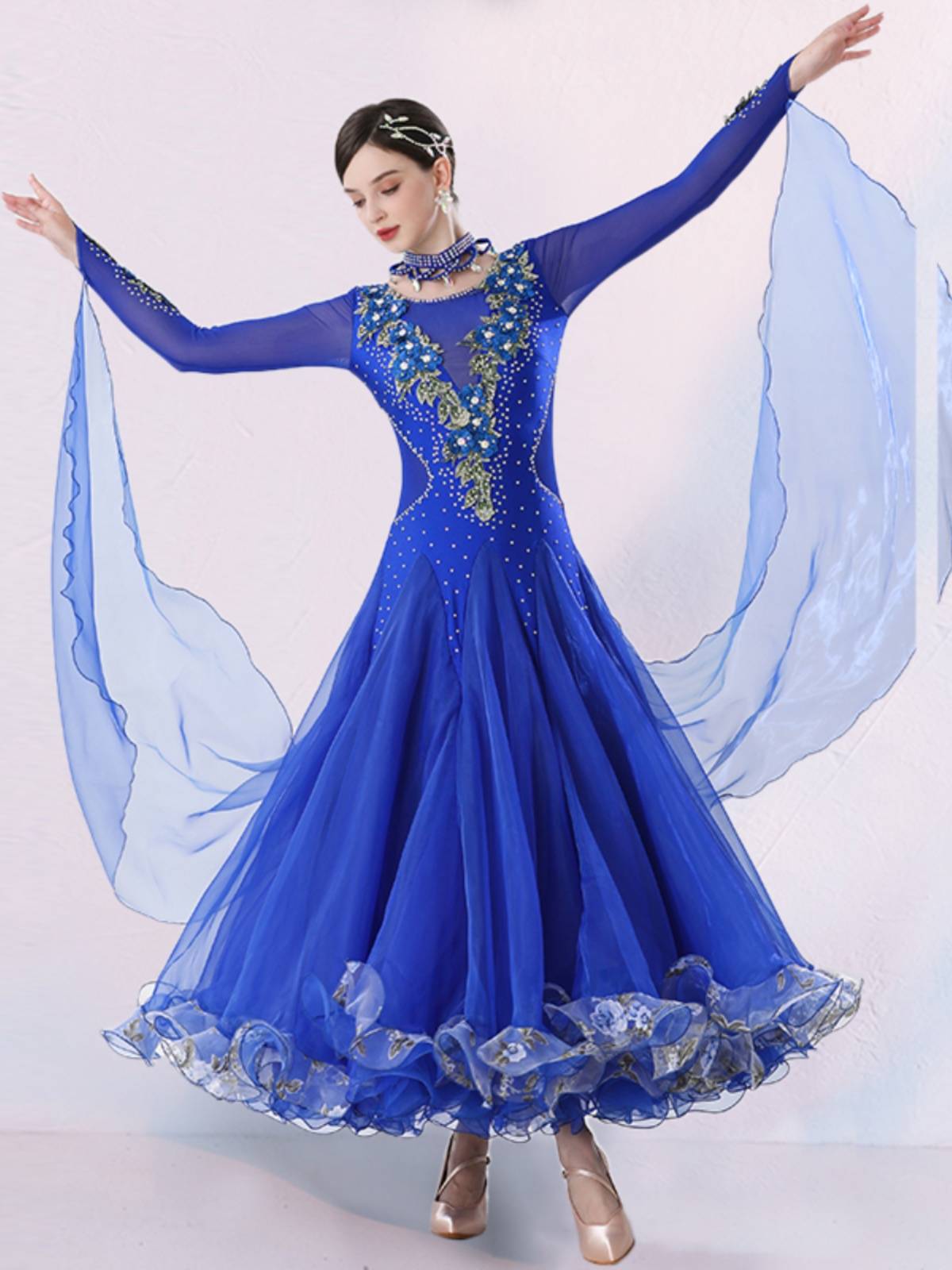 The new dress of the new dance of the dancer of the dance girl, the national standard dance professional competition suit Waltz high -end dance skirt performance suit