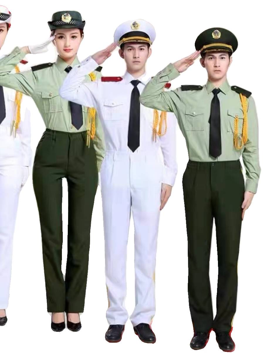 Military Drum Band Dress Shirts Xia Literature and Art Troupe Performance Drum Team Getting Fighting Bands Orchestra Men and Women