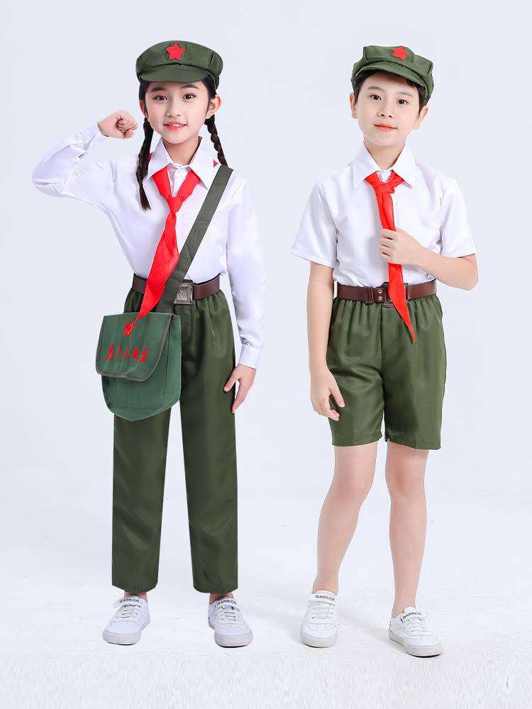 Children's sea soul shirt Little Red Army Learn Lei Feng educated youth clothing blue and green military men and women primary and secondary school students chorus clothes