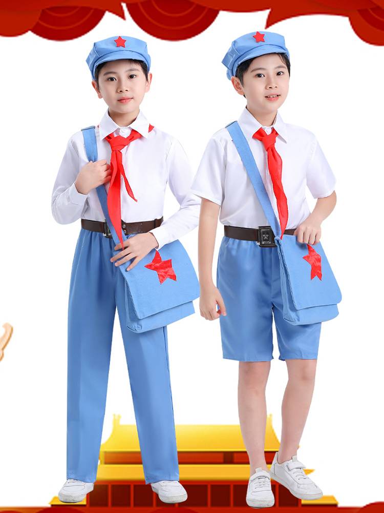 Children's sea soul shirt Little Red Army Learn Lei Feng educated youth clothing blue and green military men and women primary and secondary school students chorus clothes