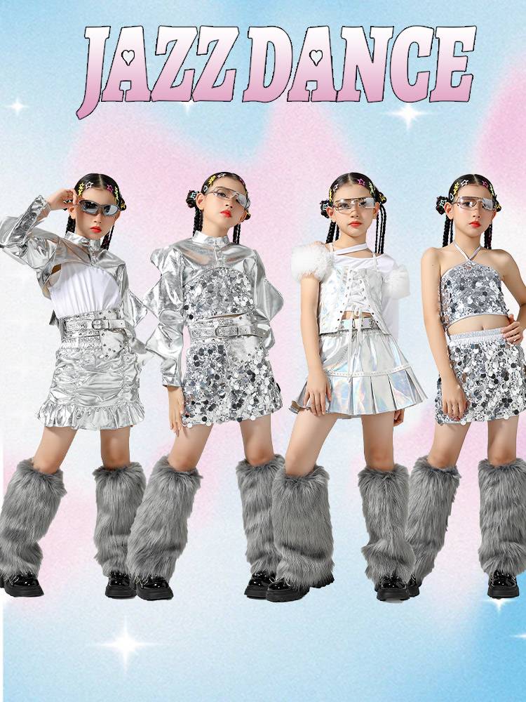 Girls' Science and Technology Padamine Walking Show Children's Jazz Dance Performance Clothing Model catwood model stage installation