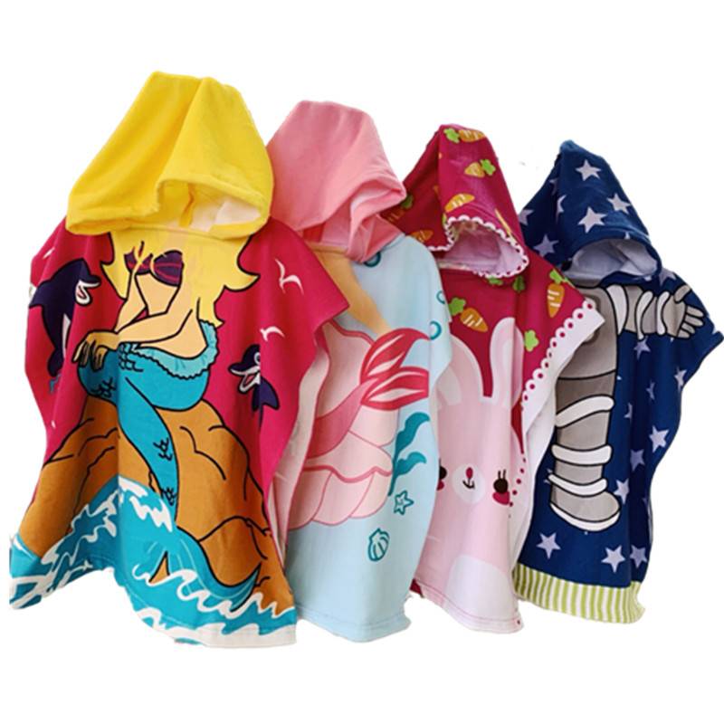 Baby Swimming Babies Bathing Children Cartoon Hooded Kitter Towel Towel Towel Fast Soft Bathroms