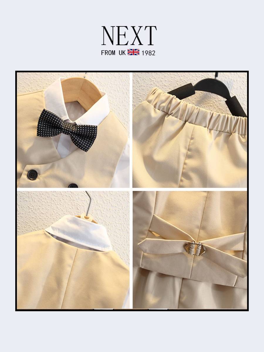 Next boy short -sleeved small suit gentleman dress set baby year old suit flower girl performance service summer summer