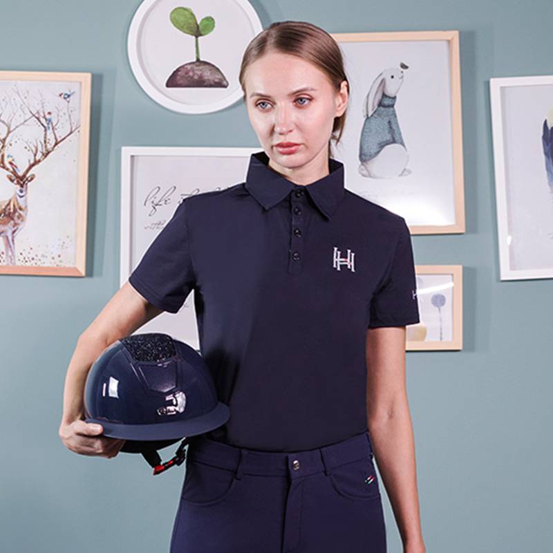 Hello Horse Equestrian training short -sleeved T -shirt female fast dry sweat absorption riding short -sleeved ice -breathable summer slimming
