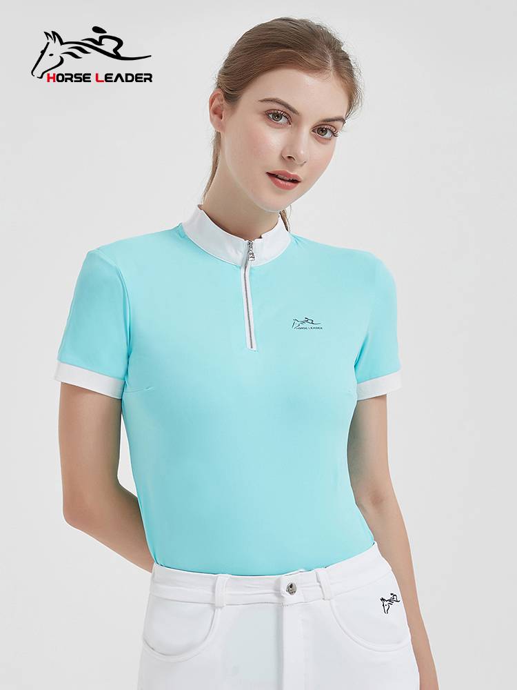 Summer import equestrian equipment set thin -drying breathable horse riding T -shirt equestrian short -sleeved female equestrian clothing