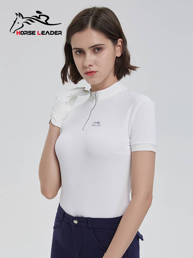 Summer import equestrian equipment set thin -drying breathable horse riding T -shirt equestrian short -sleeved female equestrian clothing