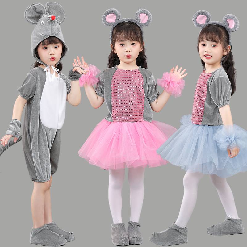 Children's animal clothes mice eat chili mice to perform Halloween performance cats and mouse performance clothing