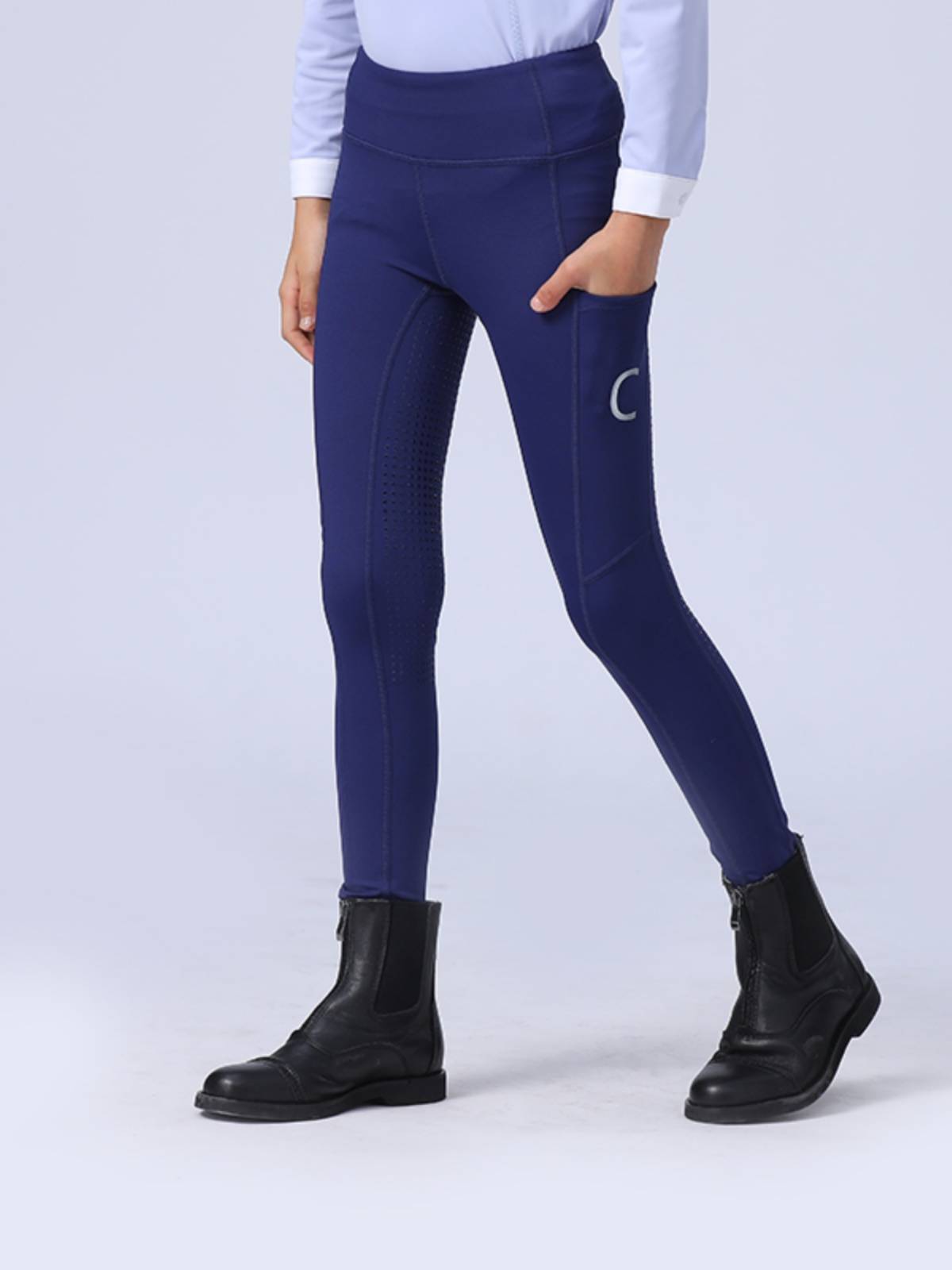 Children's horse riding pants four seasons equestrian pants boys riding pants, girls full silicon glue white anti -grinding anti -grinding equestrian equestrian