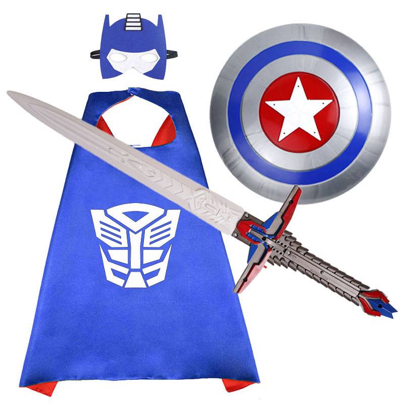 Children's Superman Heroes Cloak Set Transformers Cingetta Cloak Boys Wrapped Halloween Performance Clothing