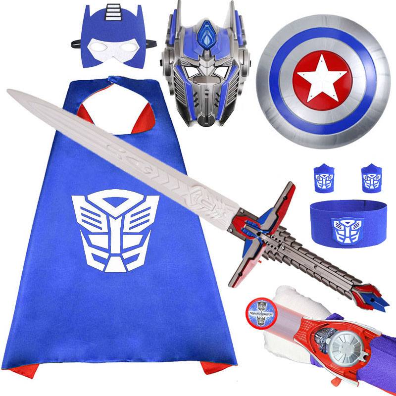 Children's Superman Heroes Cloak Set Transformers Cingetta Cloak Boys Wrapped Halloween Performance Clothing