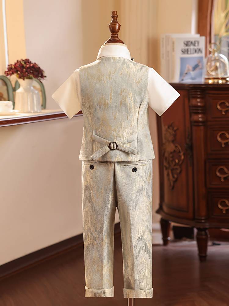 Children's suit suit boy dress short -sleeved vest hostel show piano performance service summer suits