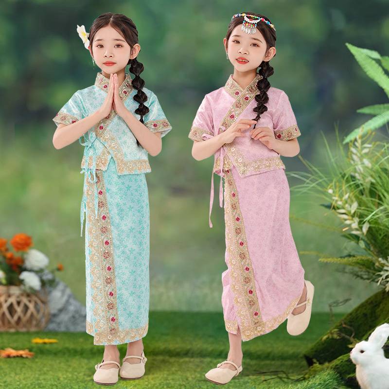 Liuyi Children's Dai Costume Girls in the Summer Yunnan Traditional Performance Service West Shuangbanna Travel Care Clothing