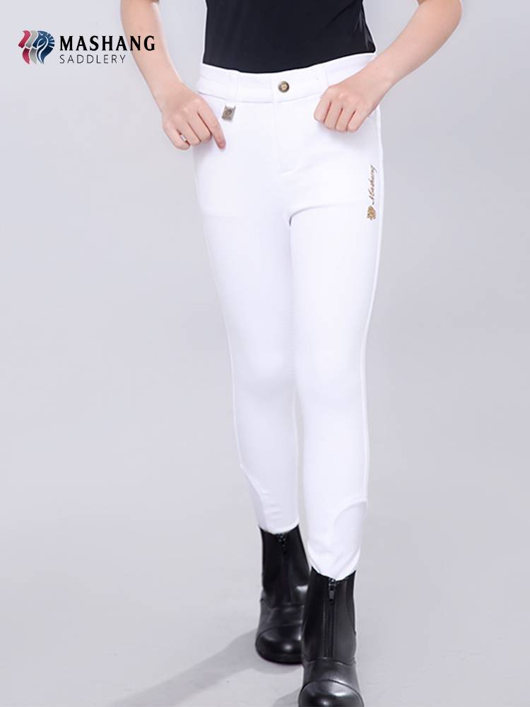 Males and females in horse-dressed children riding cosy-widthed crotch, silicone white horsepants
