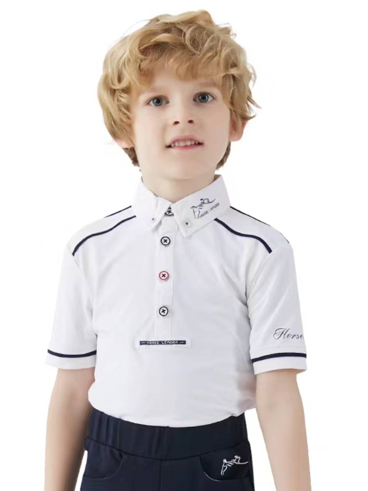HorseLeader Summer Children's Speed Equestrian T -shirt Horse Polo Hemlumbe Short -sleeved Shirt Riding Men