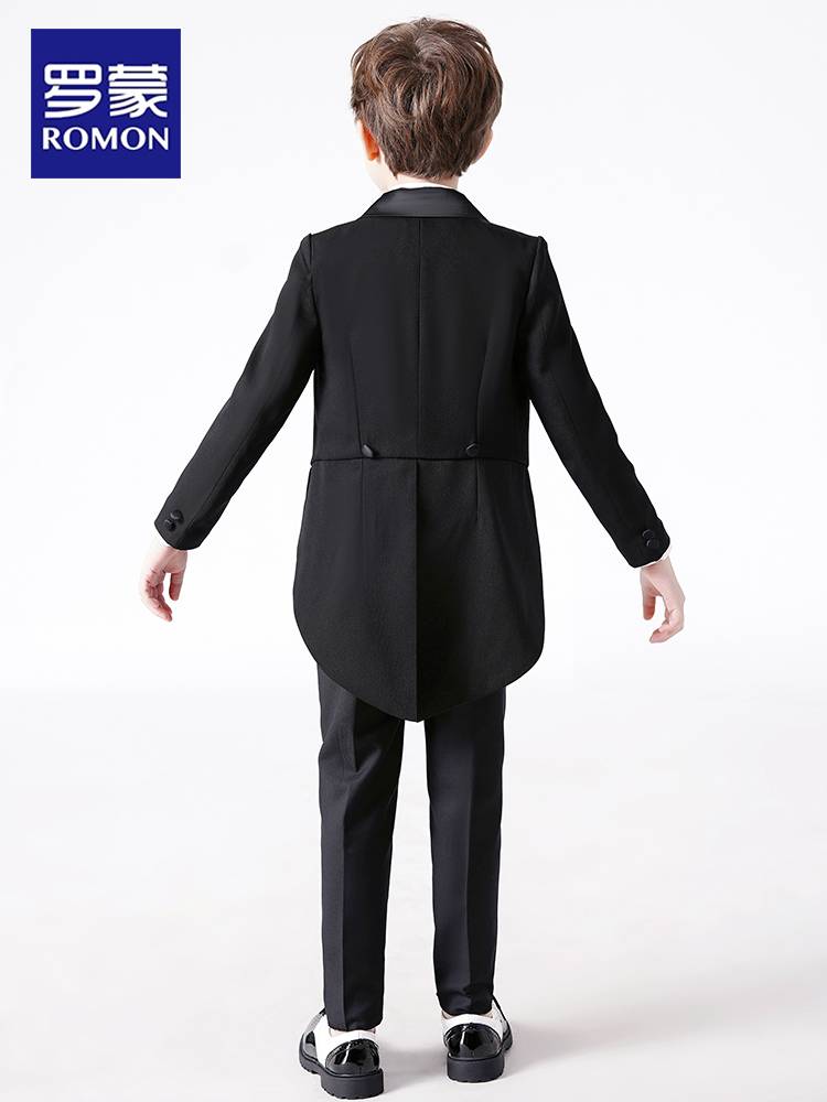 Luo Meng boys suit children's swallow tail suit piano violin flower girl performance clothes Zhongda boy boy dress