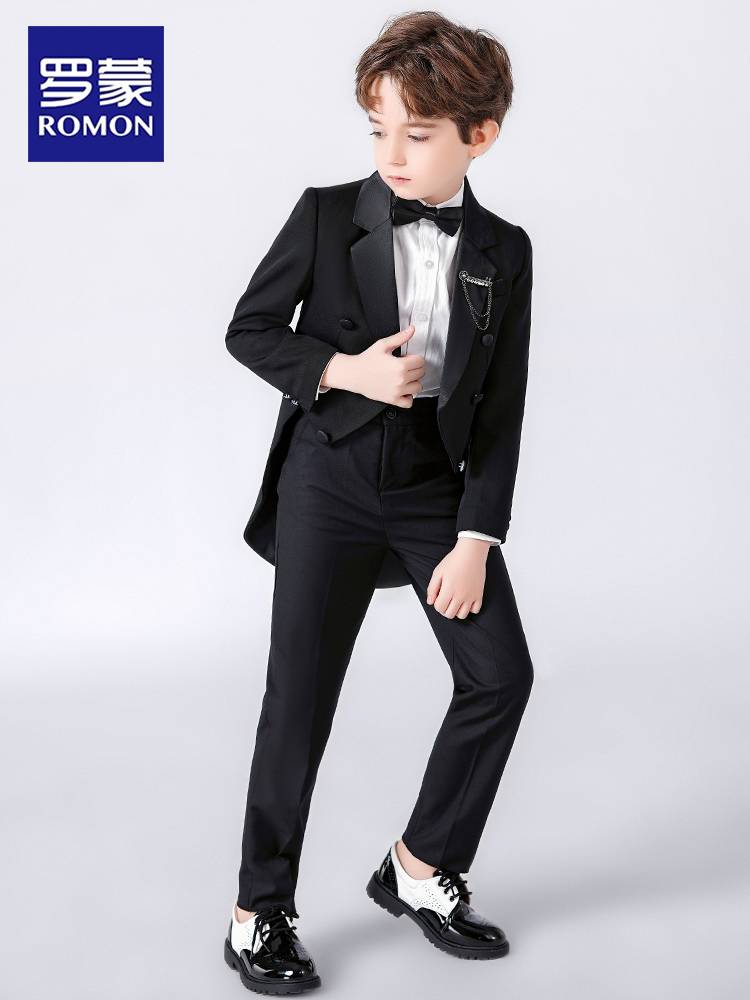 Luo Meng boys suit children's swallow tail suit piano violin flower girl performance clothes Zhongda boy boy dress