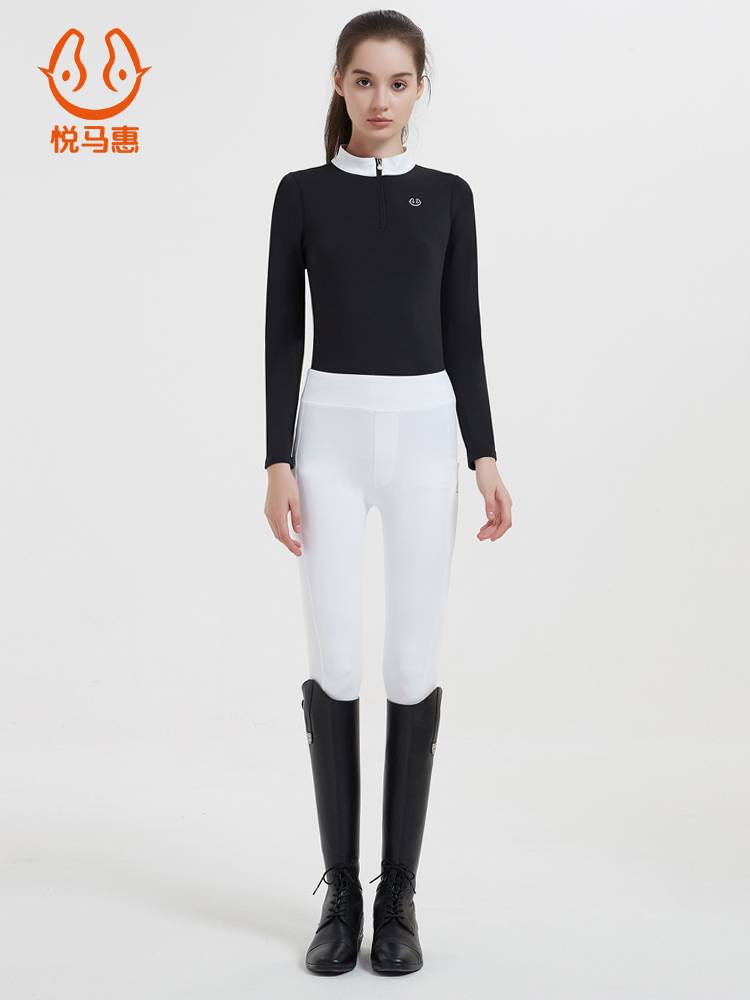 Yue Ma Hui Spring Summer Long Sleeve T -shirt Women's Jacket Horse Horse High Blinds Nude Comfortable Cavaliers Equestnically Equipment Equipment