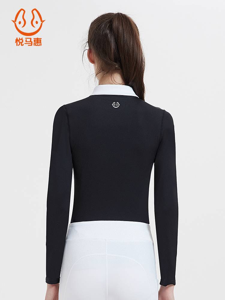 Yue Ma Hui Spring Summer Long Sleeve T -shirt Women's Jacket Horse Horse High Blinds Nude Comfortable Cavaliers Equestnically Equipment Equipment