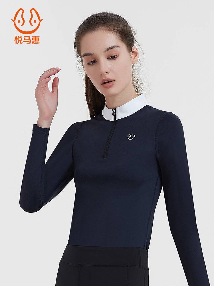 Yue Ma Hui Spring Summer Long Sleeve T -shirt Women's Jacket Horse Horse High Blinds Nude Comfortable Cavaliers Equestnically Equipment Equipment