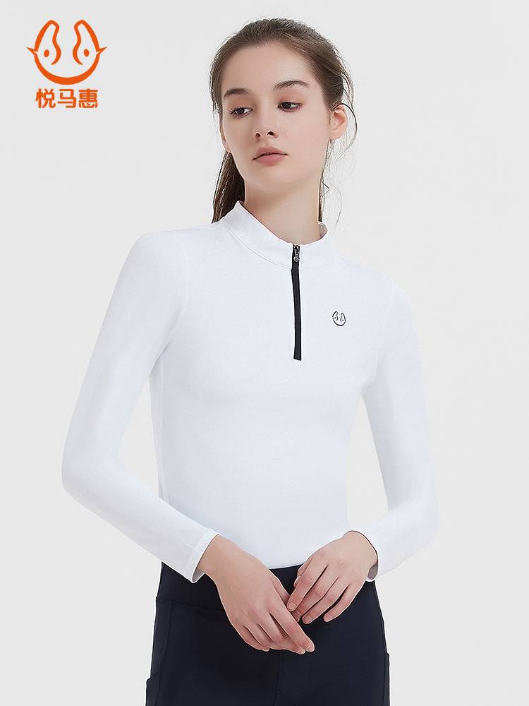 Yue Ma Hui Spring Summer Long Sleeve T -shirt Women's Jacket Horse Horse High Blinds Nude Comfortable Cavaliers Equestnically Equipment Equipment