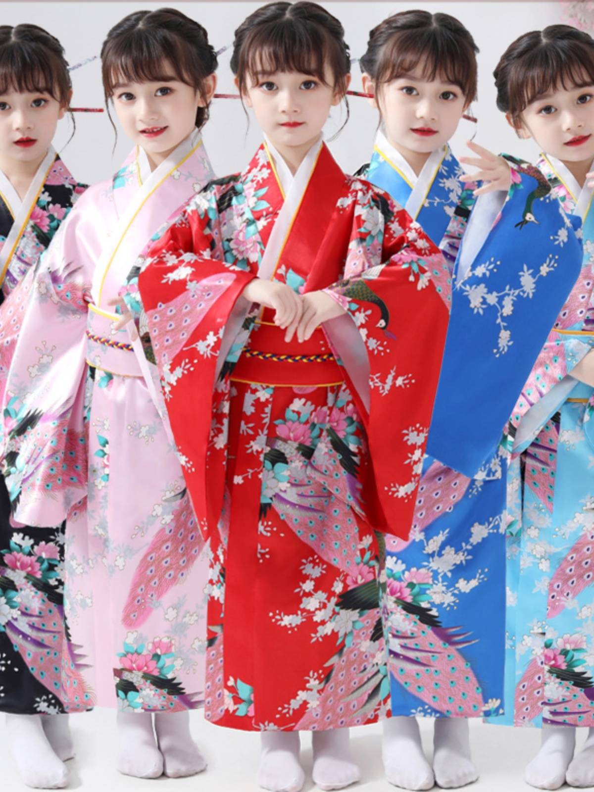 Costume Japanese children's kimono men and girls ethnic yukata Halloween student chorus performance dance performance clothing