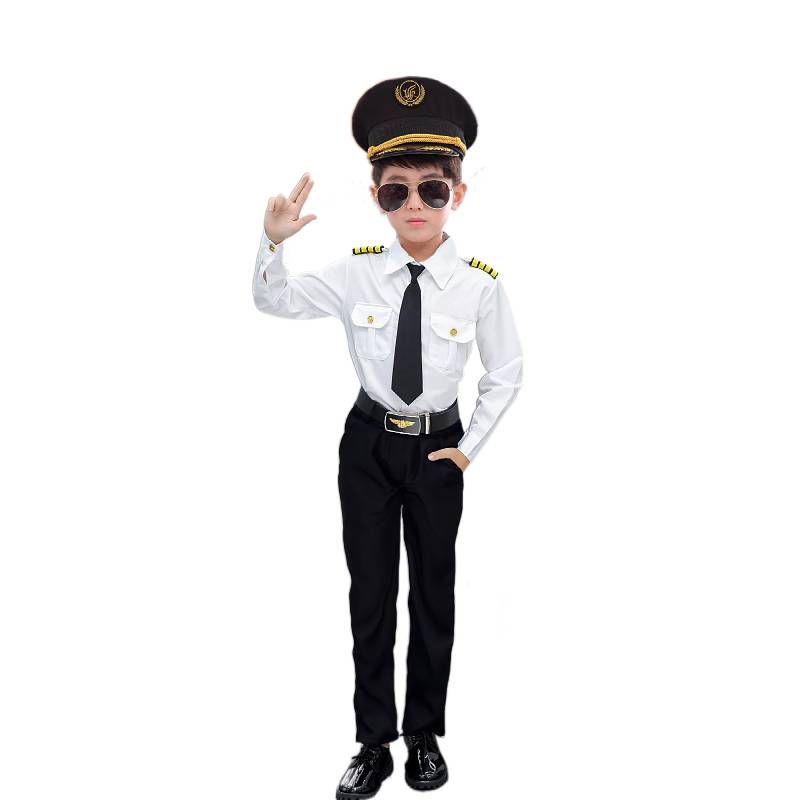 Children ’s flight attendant service for boys and girls, young pilots, pilot uniforms children's aviation photography plane performing clothing