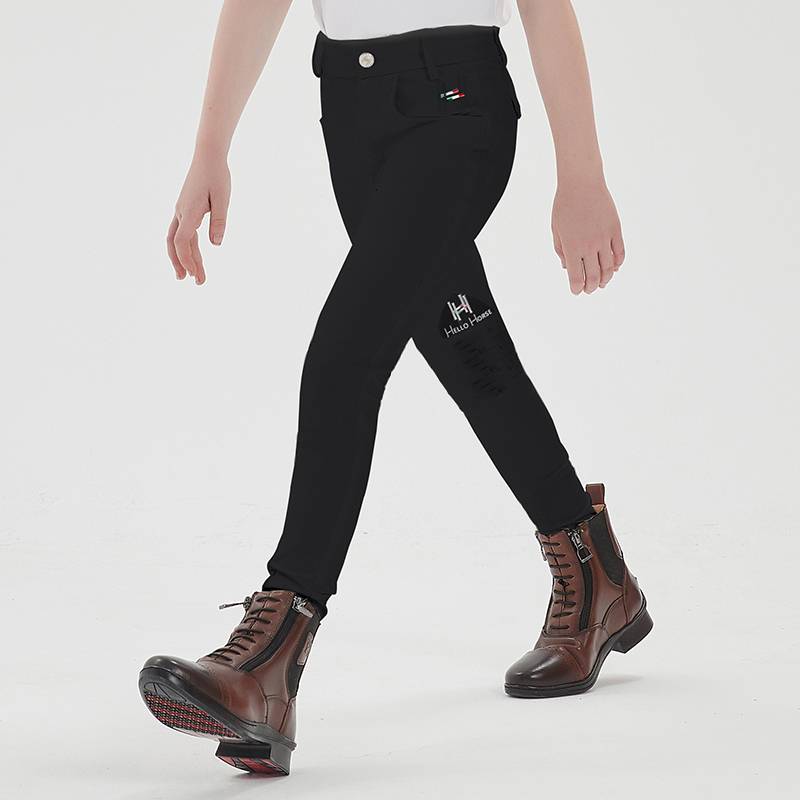Hello horse equestrian horses horsema pants children's slim -fitting elastic Korean fabric riding pants equestrian equipment