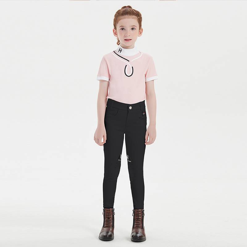 Hello horse equestrian horses horsema pants children's slim -fitting elastic Korean fabric riding pants equestrian equipment