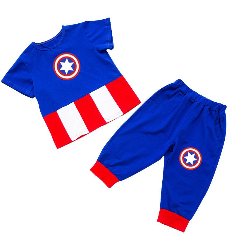Captain America Children's Set Six One Cosplay Cosplay Role Playing Makeup Dance Clothing