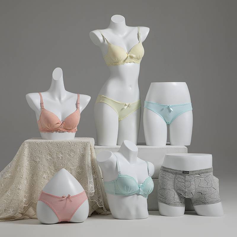 Underwear models with female men's half -bodies, branched pants plastic human body window display display shelf bra models