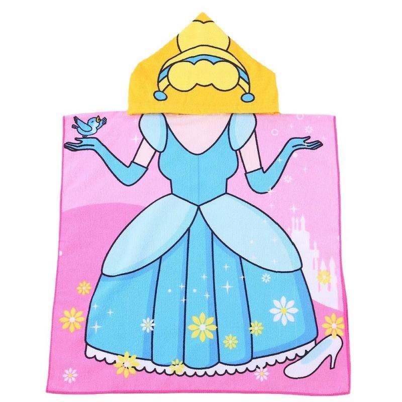 Children's swimming dry bath towel cape, bathrobe with hat, girl, water absorption, fast dry beach towel hot spring bath towel