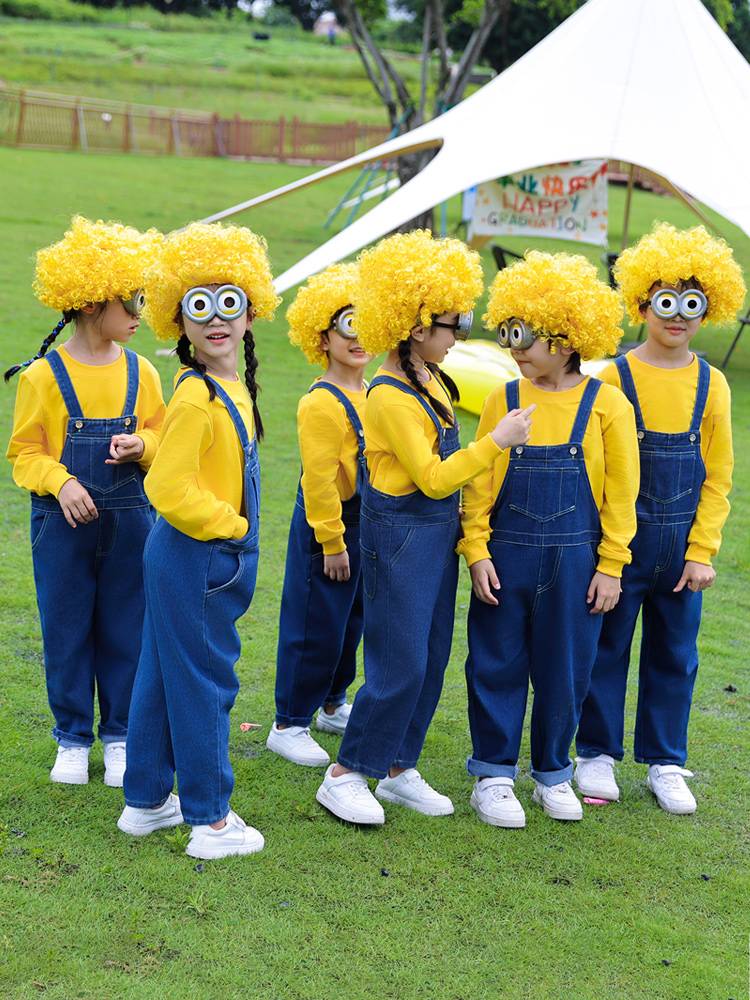 Children's Children's Little Yellow Dance Series Performance Services Spring and Summer Belt Pants Set Men and Women Kindergarten Performance Clothing