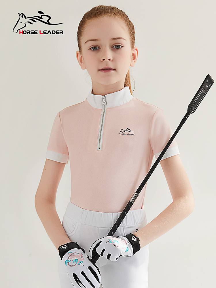 HorseLeader summer children's equestrian equipment short -sleeved T -shirt speed dry riding horsemas and puppets half -sleeved