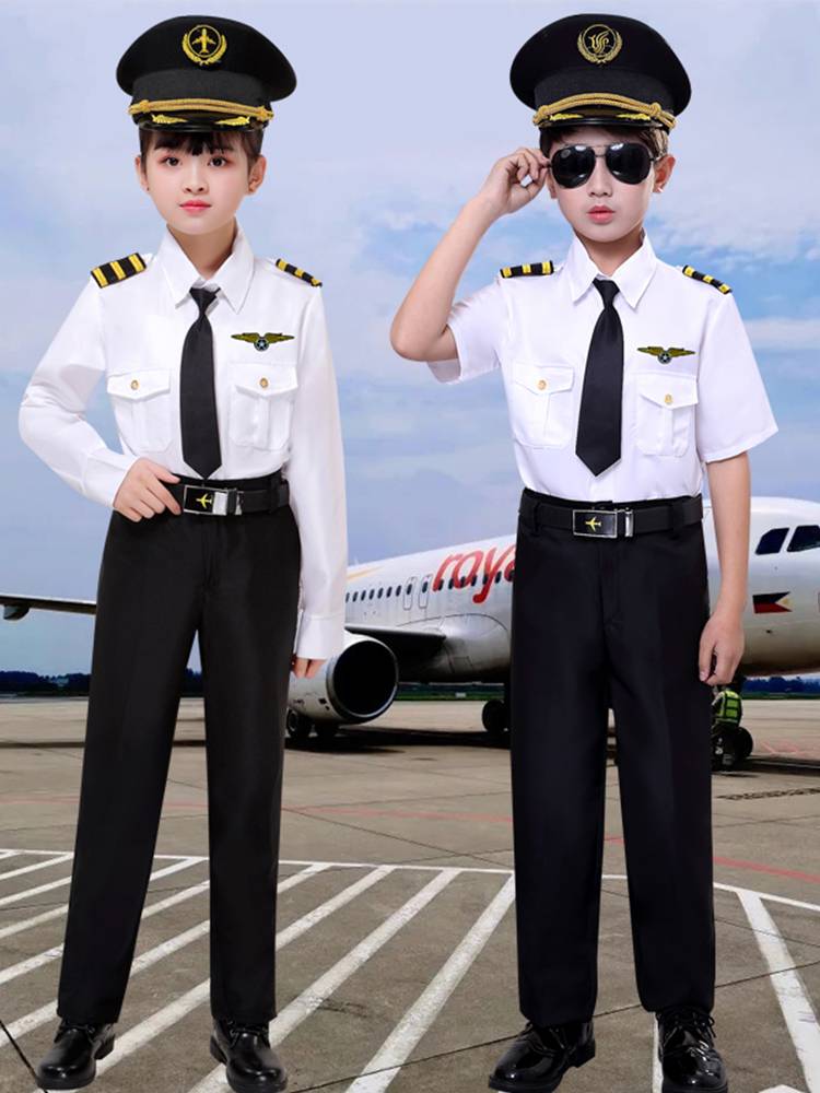 Children Captain Air Sister Uniform Male and Children's Elementary School Airlines Airlines Pilot Show Performance Professional Clothing