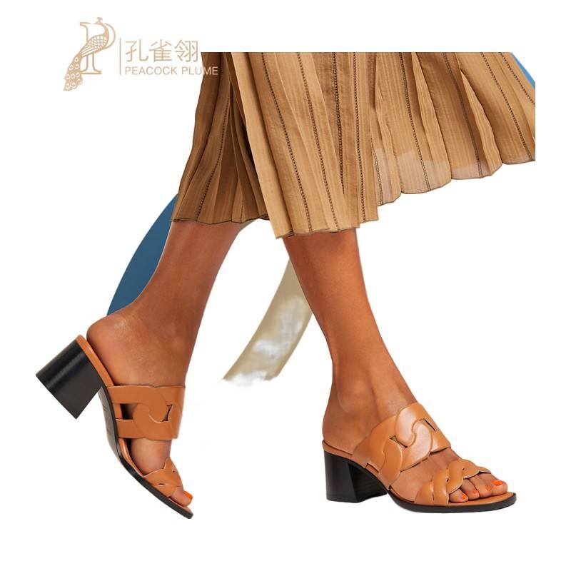 Hermes/Hermes Women's Shoes Natural NAPPA Leather 6 cm heel heel heel summer casual high -heeled sandals