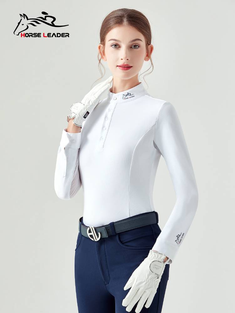 HorseLeader Equestrian Equestrian T -shirt T -shirts of spring and summer breathable ladies riding long -sleeved equestrian clothing top