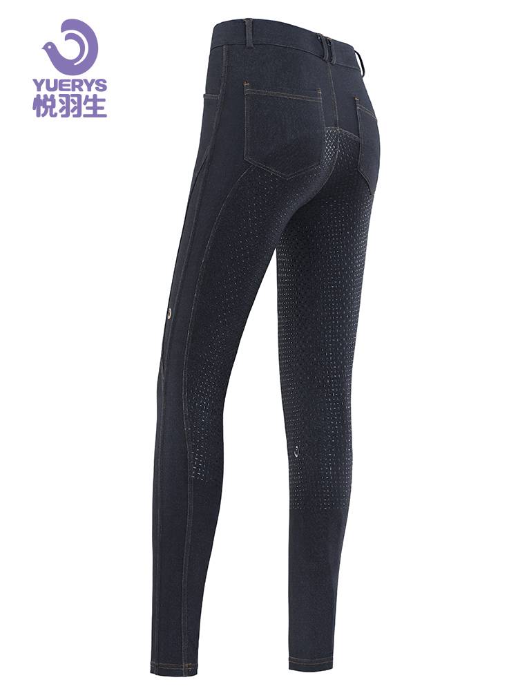 Yue Yusheng denim trousers Four Seasons Women's Equestrian Riding Pants Full Silicon Equestnicism Popular Denibar Equestrian Equipment