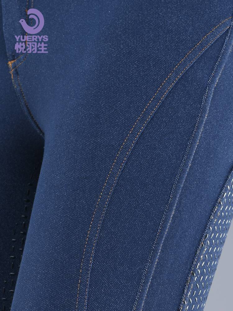 Yue Yusheng denim trousers Four Seasons Women's Equestrian Riding Pants Full Silicon Equestnicism Popular Denibar Equestrian Equipment