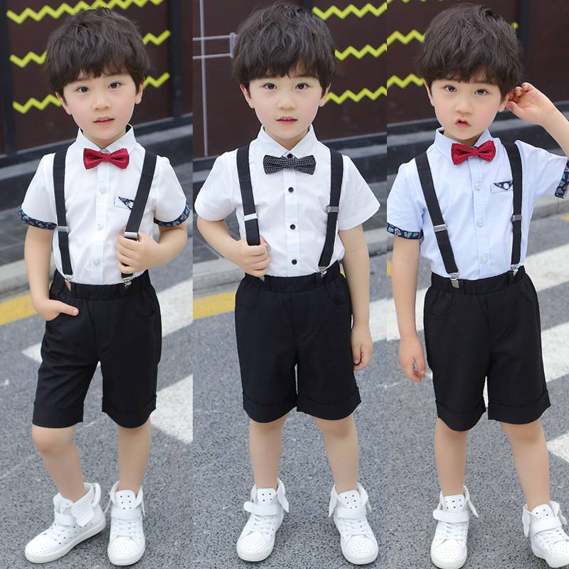 Boys' dress Xia Xiaoshong suit handsome boy host show shows, children's age -year -old wedding girl