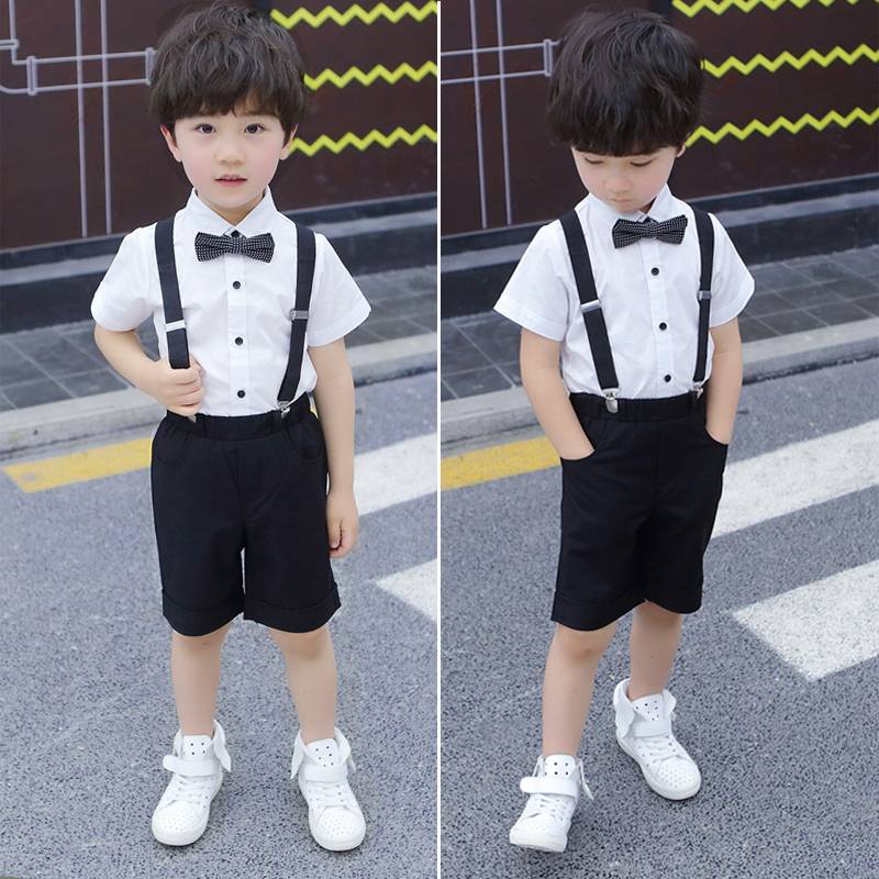 Boys' dress Xia Xiaoshong suit handsome boy host show shows, children's age -year -old wedding girl