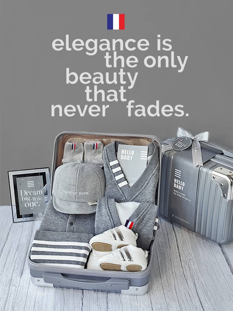 Baby Gift Box Tide Cool Set Male Baby Gentleman Gray Thick Autumn and Winter warm models year -old gifts